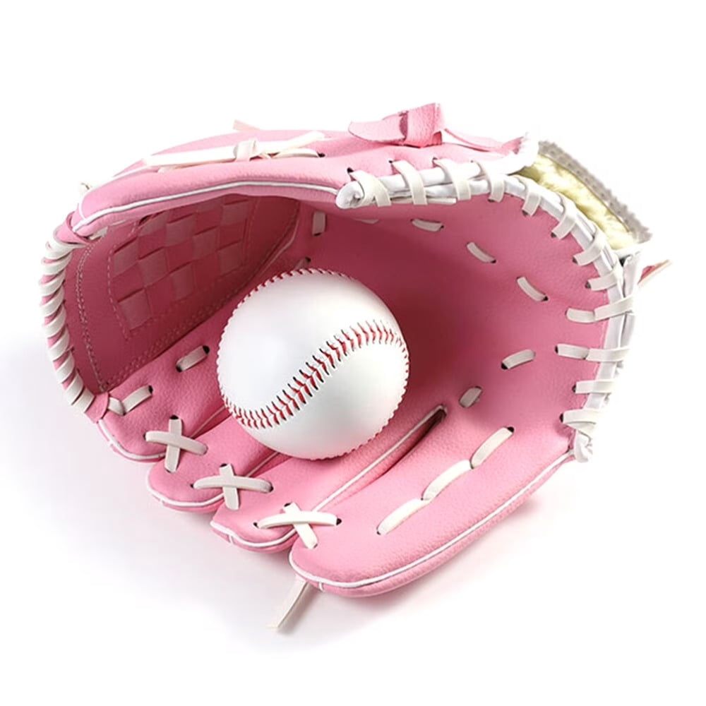 Thicken Infield Pitcher Pink Baseball and Softball Gloves for Sports Use Left Hand PU Material 11.5 Inch