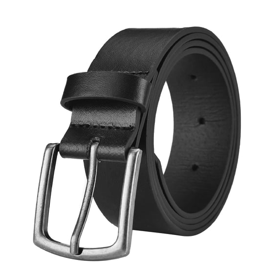 Thicken Leather Belts for Men Women, Mens PU Heavy Duty Work Belt with Sturdy Buckle for Jeans Casual Pants 41" Full Hide Canvas with Brass Colour Buckle