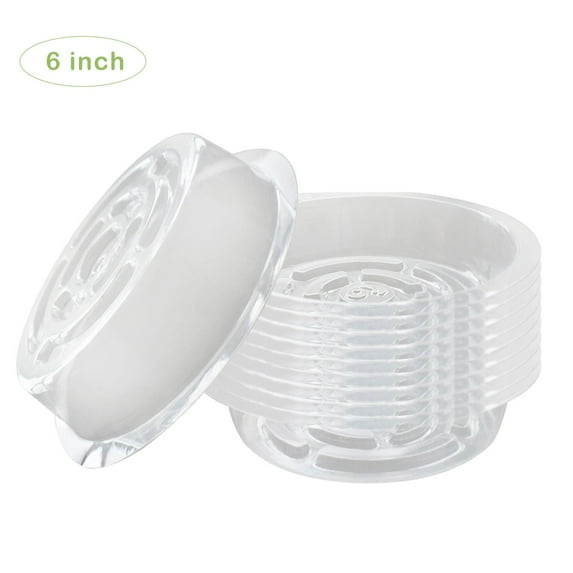 Thicken Plant Saucer, 10PCS 6" Clear Plastic Saucers Drip Trays Sturdy Flower Pot Tray for Indoors & Outdoor Plants or Planter Pots