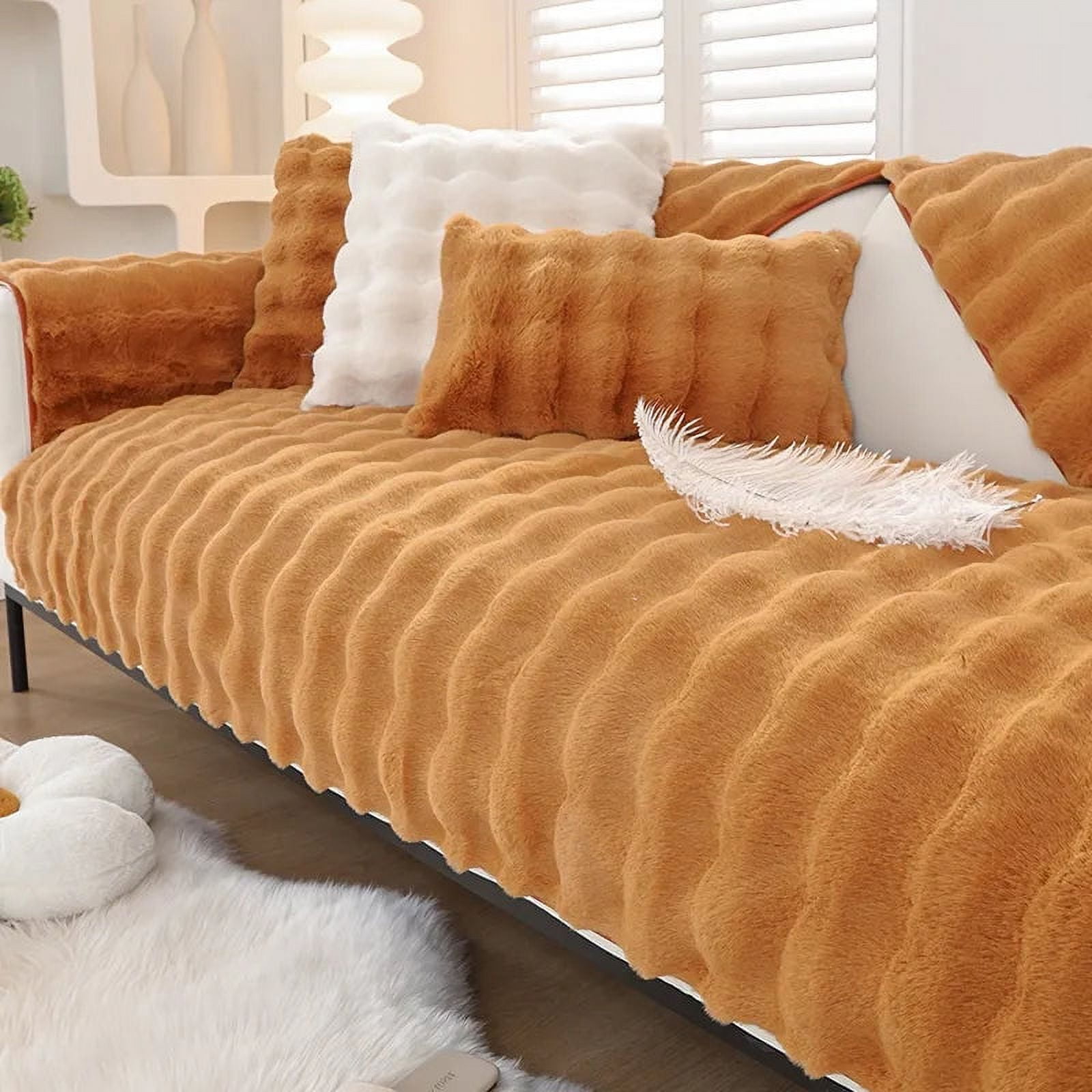 Soft Winter Solid Plush Sofa Coverminimalist Non-slip -  nel 2023