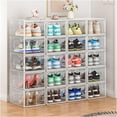 thumbnail image 1 of Thicken & Sturdy 10 Pack Thicken Shoe Organizer Stackable,Shoe Containers For Sport Sneaker Display,Upgraded Sturdy Shoe Storage Box,Plastic Shoe Box,White, 1 of 6