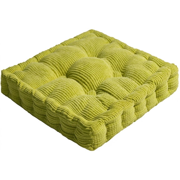 Thicken Tufted Cushion, Solid Square Seat Cushion Corduroy Chair Pad Pillow Seat Soft Tatami Floor Cushion for Yoga Meditation Living Room Balcony Office Outdoor, 16x16 Inch