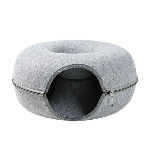 Thicken Tunnel Bed 2in1 Tube House for Rabbits Kitten Playing Hiding Detachable Soft Felt Toy Indoor Hideout