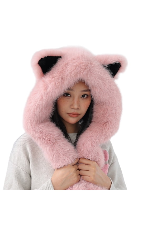 Thicken Warm Scarf Hat Lovely Foxs Ears Women Hat Outdoor Earflap Children Hat