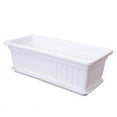 thumbnail image 1 of Thicken Window Box Planter, 1 Pack Plastic Vegetable Flower Planters Boxes 17 Inches Rectangular Flower Pots with Saucers for Indoor Outdoor Garden, Patio, Home Decor (White), 1 of 8