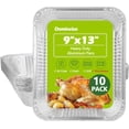 thumbnail image 1 of Thickened 10 Pack Heavy Duty Aluminum Pans with Lids, 9x13 Foil Disposable, Half Size Steam Table Baking Tray for Cooking, Baking, Roasting & Chafing, Carton Packaging, 1 of 3