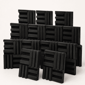 Thickened 12 X 12 X 3 Inch Acoustic Foam Panels in Diffusion Pattern, 12 Pcs High Density Sound Absorbing Foam Diffuser, Soundproof 3D Wall Padding Tiles for Recording Studio Home Office