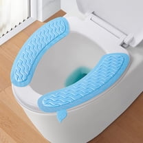 ​Thickened 2-Pack Glutinous Toilet Seat Cover, Rainproof & Adhesive Toilet Mat Cushion, Non-Slip Toilet Cover Pad for Most Standard Toilets​​(Blue)
