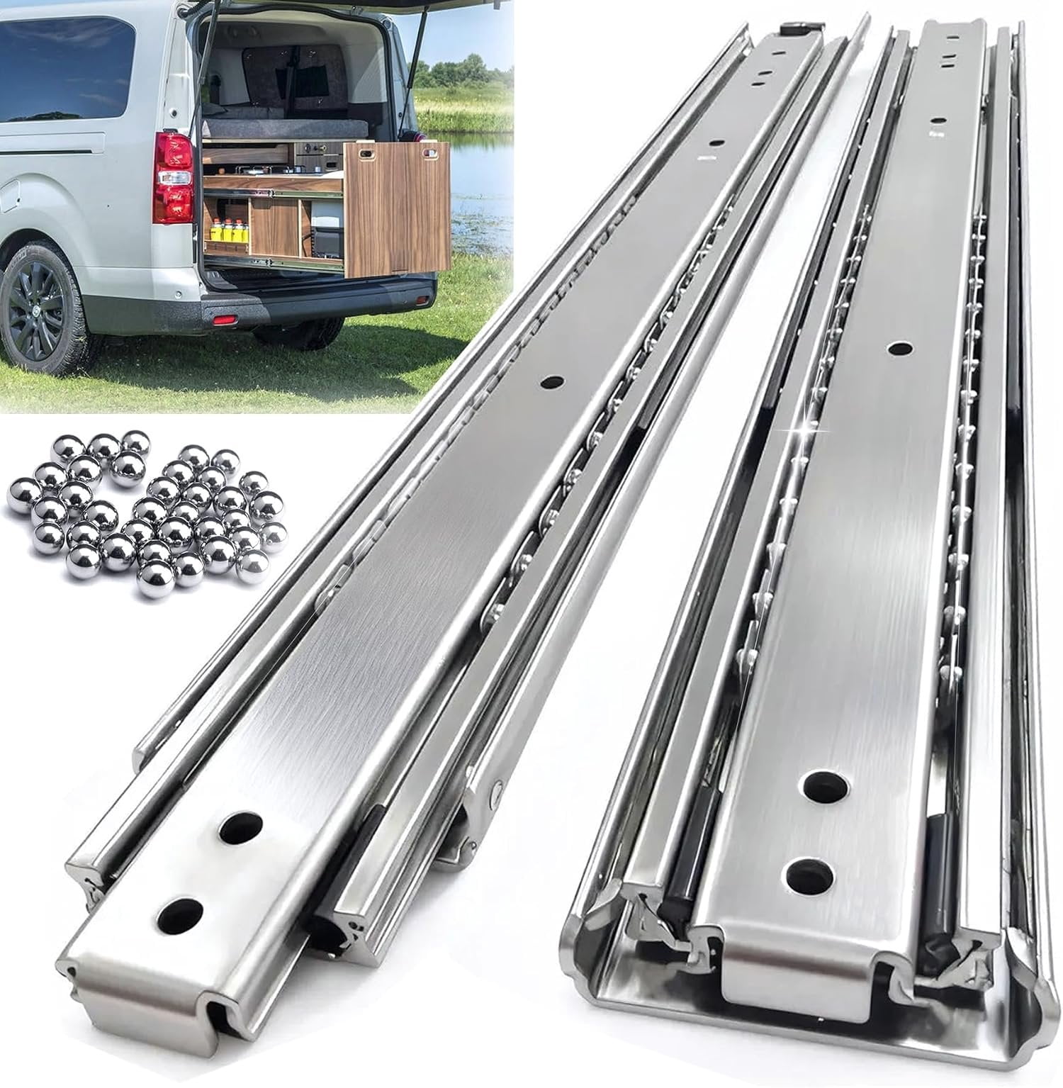 Social Tools Extension Thickened 200Lbs Heavy Drawer Slides 1 Pair 10 12 14 16 18 20 22 24 32 ...