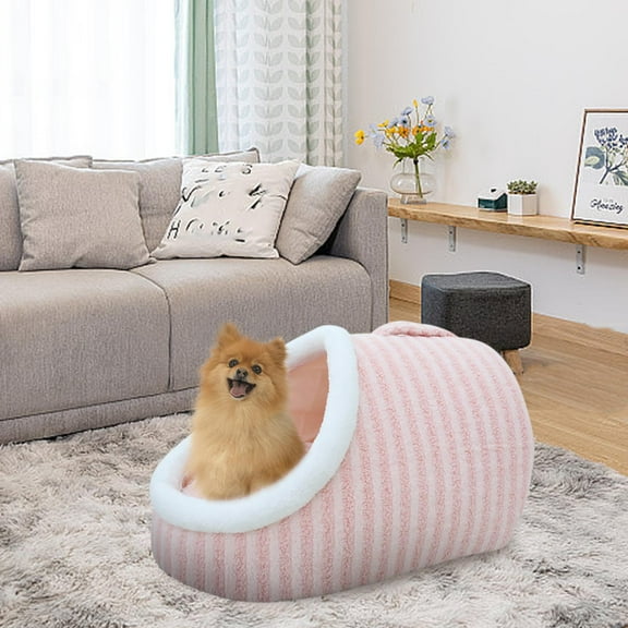 Thickened 3D Pet Bed with Handles, Winter Warm Dog Bed with Drill Hole Design, Double-Sided Comfort for Small Dogs and Cats