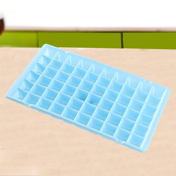 Thickened 60-Grid Plastic Ice Tray | Blue Large Ice Mold | Durable Freezer Ice Block Maker for Daily Home Kitchen Use
