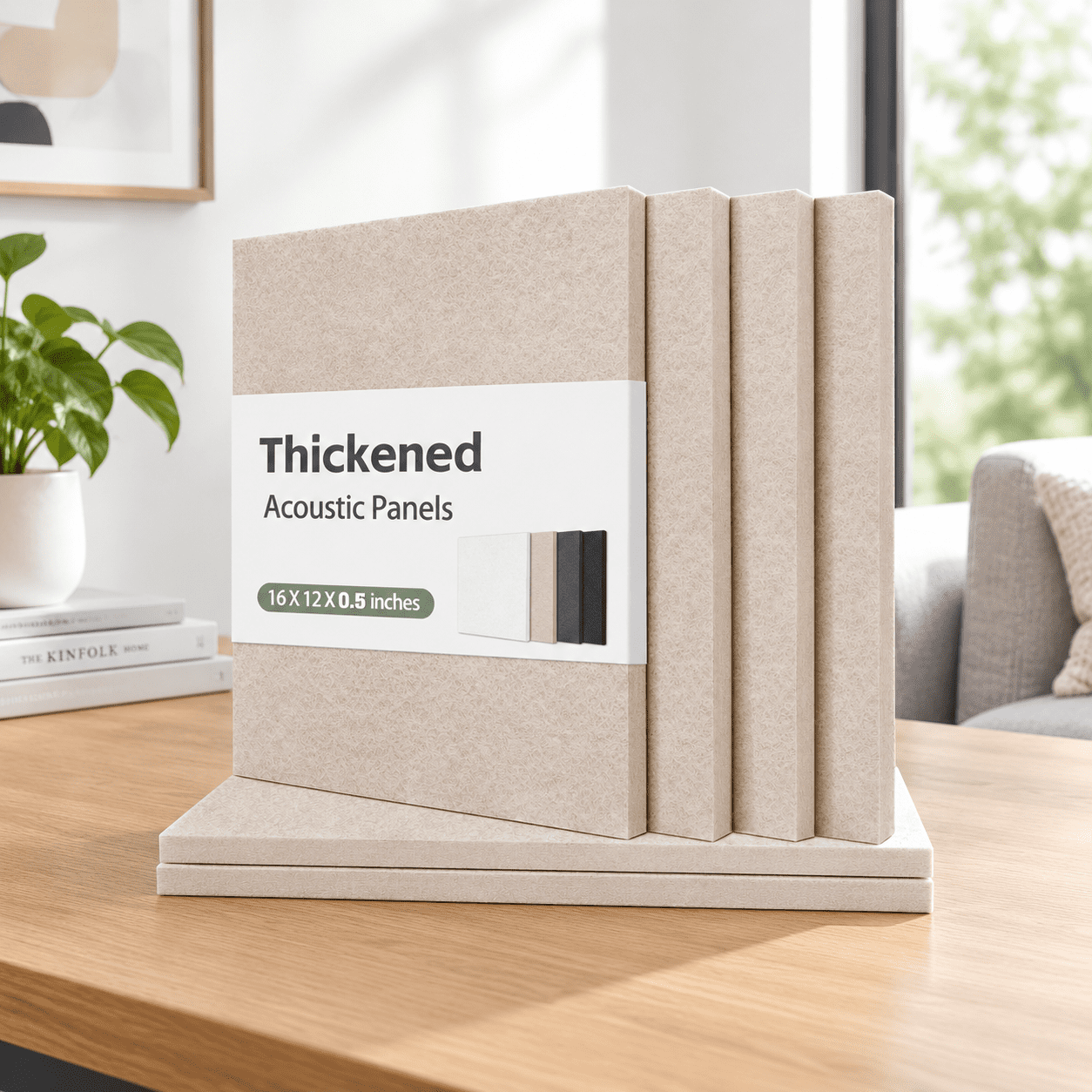 Thickened Acoustic Panels 16 X 12 0.5 Inches Pack Of 6 Felt Wall Decor ...