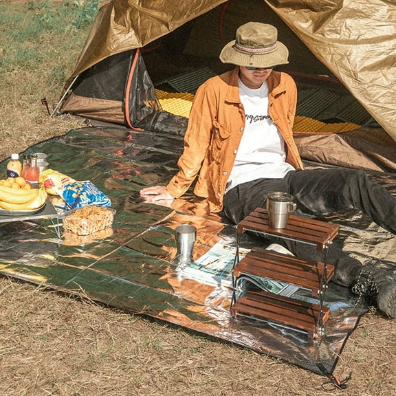 Thickened Aluminum Foil Picnics Mat Sleep Tent Pad Thermal Insulating Mat Beach Camping Pad Outdoor Ground Mat