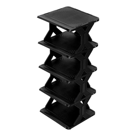 Thickened And Widened Shoe Rack, 10.62x10.23x6.49in Stackable Storage Organizer for Bedroom, Multi-Tier Home Shoe Rack(Black)