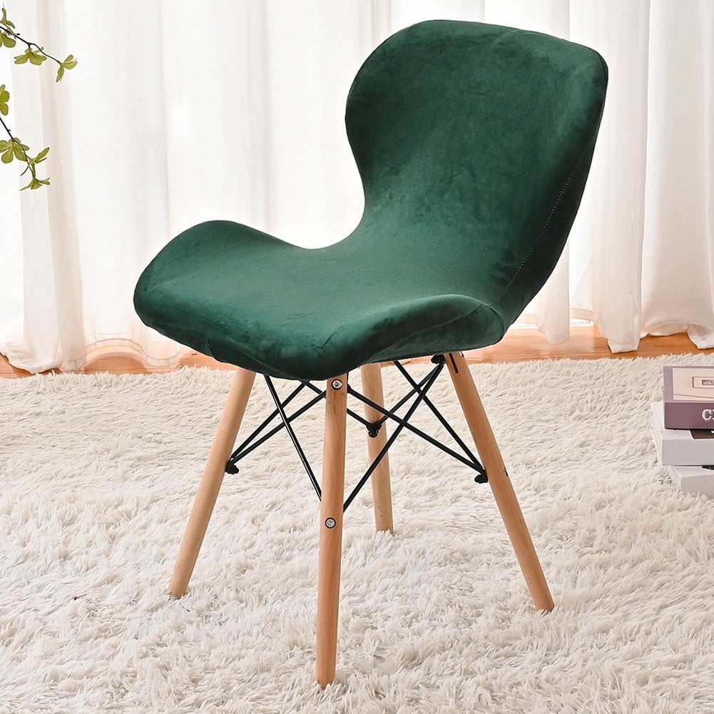 Thickened Anti Cat Scratch Chair Cover Silver Fox Velvet Butterfly Chair Cover dark green