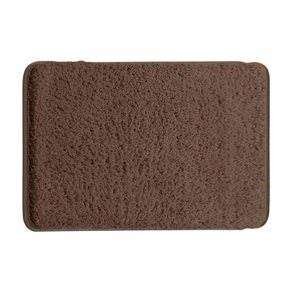 Thickened Bathroom Floor Mat, Absorbent Non-Slip Rug, 40×60cm Coffee Carpet, Plush Velvet Door Mat for Toilet Bedroom Entryway Home Use