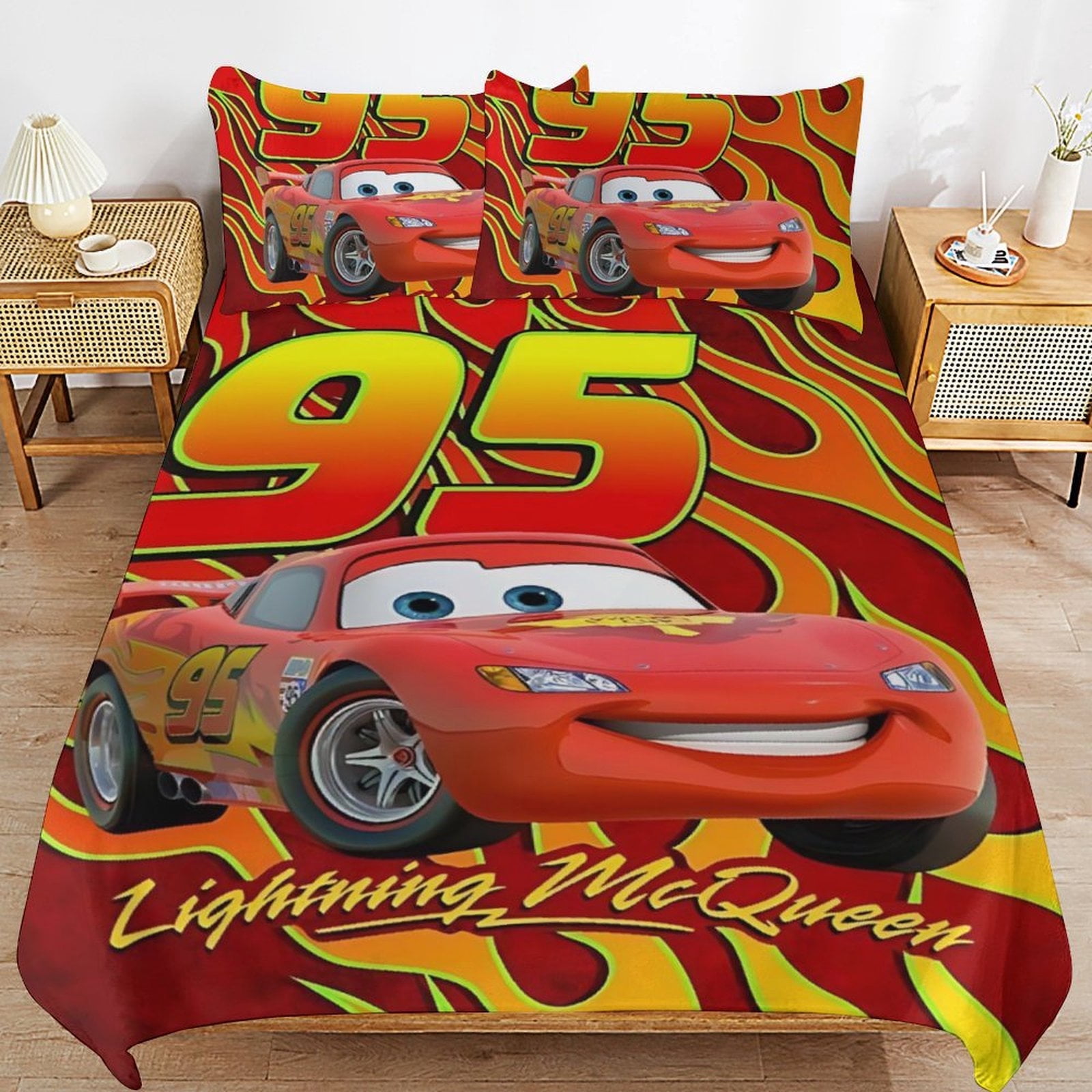 lighting mcqueen bed sheets cars doona cover