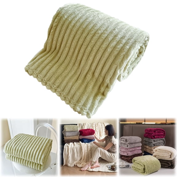 Thickened Blanket 150 * 200 R C Milk Green Polyester Blanket Color:R Material:Polyester