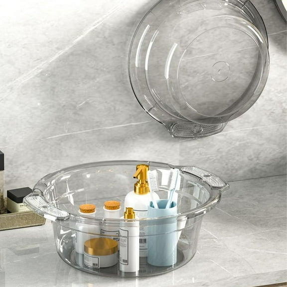 Thickened Clear Plastic Wash Basin Large Capacity Multipurpose Tub for Laundry Bathroom and Household Use with Construction and Lightweight