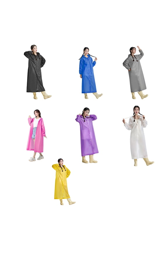 Thickened Cloak Style Raincoat, Unisex Adult Non-Disposable Rainwear, Portable Waterproof Outfit for Outdoor Hiking, Cycling, Travel and Daily Rainy Day Use