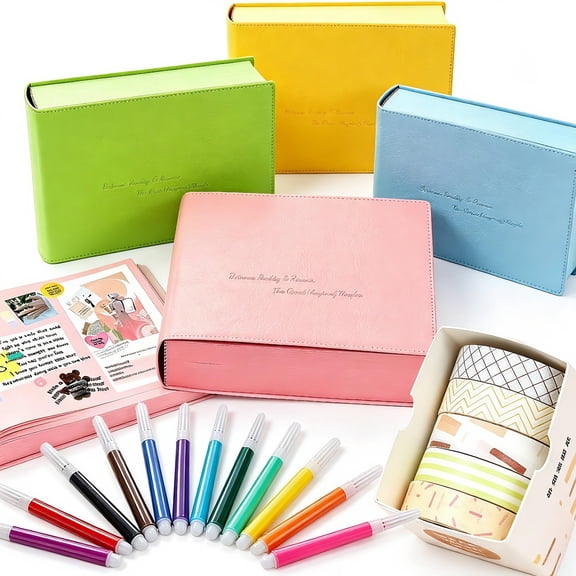 Thickened Color Brick Notebook 720 Pages A5 Hardcover Journal, PU Leather Diary with Ribbon Bookmark, Thick Paper No Bleed, Cute Planner for School Office Travel Gift