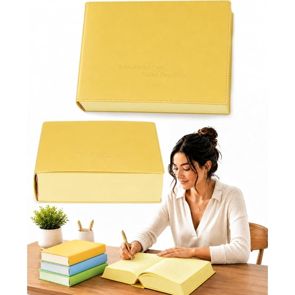 Thickened Color Brick Notebook, A5 720 Pages Hardcover Journal, 80GSM Bleedproof Color Page PU Leather Notebook for Office School Daily Notes