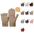 thumbnail image 1 of Thickened Convertible Fingerless Gloves for Women & Men – Winter Knit Mittens with Thumb Cap, Thermal Half & Full Coverage for Cold Weather Warmth, 1 of 8