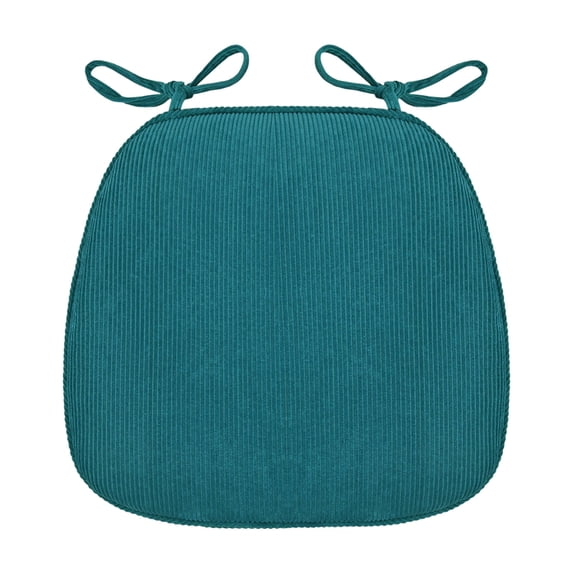 Thickened Corduroy Chair Cushion, Ergonomic Seat Pad with Removable Washable Cover, Non-Slip Base & Adjustable Straps for Office Desk Home Sedentary Chairs, Soft Lined Comfort Support