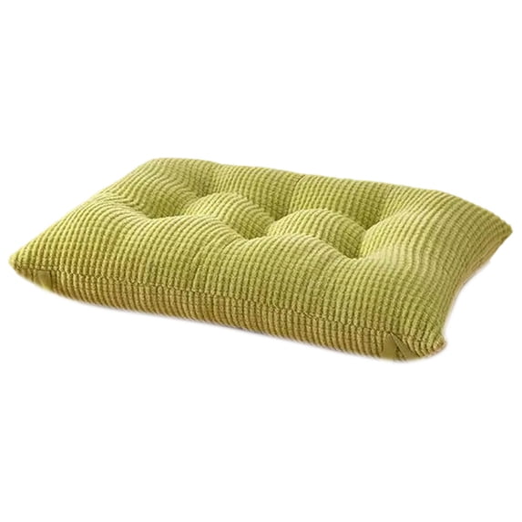 Thickened Corn Velvet Rectangular Seat Cushion with Strap, Insulated Student Office Classroom Chair Cushion