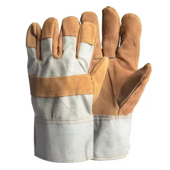 Thickened Cowhide Heavy Duty Work Gloves - Heat Resistant, Abrasion Resistant, Puncture Resistant, Reinforced Palm & Wrist Protection for Welding, Gardening, Construction, and Landscaping