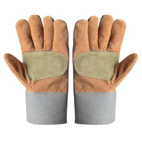 Thickened Cowhide Heavy Duty Work Gloves - Heat Resistant, Abrasion Resistant, Puncture Resistant, Reinforced Palm & Wrist Protection for Welding, Gardening, Construction, and Landscaping