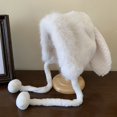 thumbnail image 1 of Thickened Cute Wool Soft Big Rabbit Ears Hat Warm Bucket Hat Plush Ear Protection Hat WHITE, 1 of 8