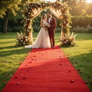 Thickened Disposable Aisle Runner for Wedding CeremonyFeet Red Aisle Runner Walkway for Indoor Outdoor Wedding Church Decorations  Halloween Parties can Also use a Carpet 50gRed, 4x100Feet