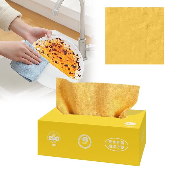 Thickened Disposable Kitchen Cloths, Heavy Duty Reusable Cleaning Wipes for Dishes and Counters, Water Washable and Absorbent Dishrag for Home Use, 20 Count Pull-Out Pack