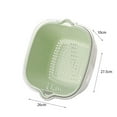 thumbnail image 1 of Thickened Double Layer Basket, Plastic Vegetable Washing Colander, Kitchen Storage Basket, Large Drain Rack for Washing Fruits and Vegetables, 6-piece Set, Green, by FAJHHA, 1 of 7