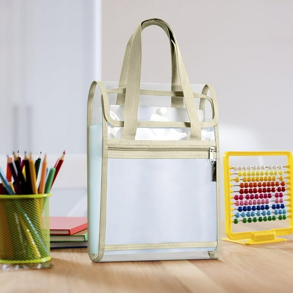 Thickened Double Layer Mesh Tutoring Bag with Snap Closure for Elementary Learning Books, Large Capacity Water-Resistant Storage Organizer for Classroom & Homework(Yellow),Ccwuwei
