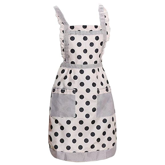 Thickened Double Layer Princess Apron Available in Many Styles, Polka Dot Design