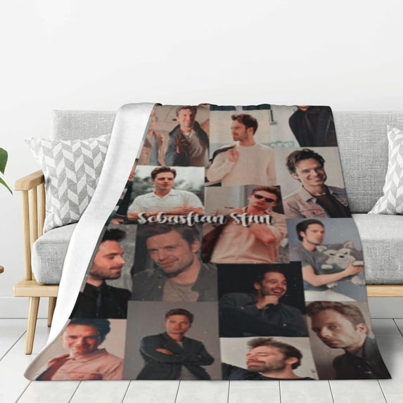 Thickened Double-Sided Velvet Blanket Sebastian Soft Stan Ultra-Soft Anti-Pilling Flannel Living Room/Bedroom Warm Blanket60"x50"