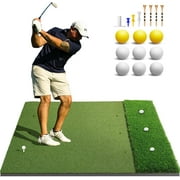 Thickened Dual-Turf Golf Mat: 5x4ft 31mm/21mm Heavy-Duty Golf Hitting Mats Practice Outdoor/Indoor, Elite Dense Artificial Turf Matt Training Aid for Backyard/Garage/Driving Range/Simulators