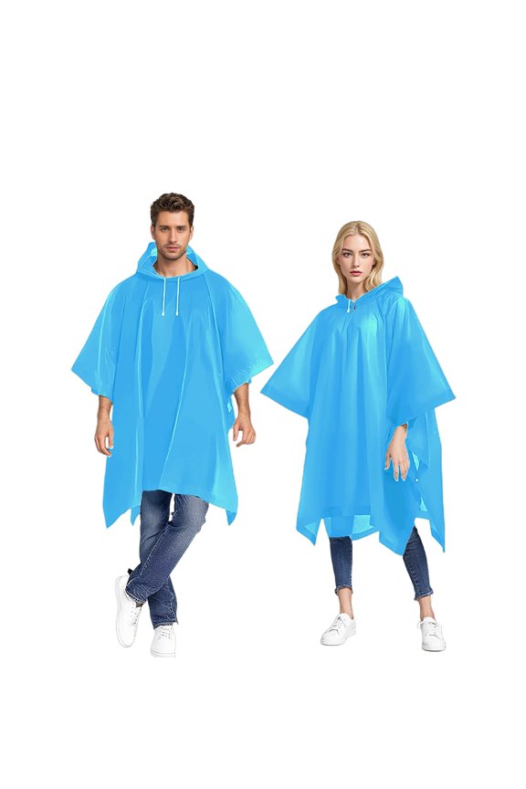 Thickened EVA Cape Raincoat For Men And Women Portable Reusable Adult Raincoat Hooded Drawstring Unisex 1 Pack