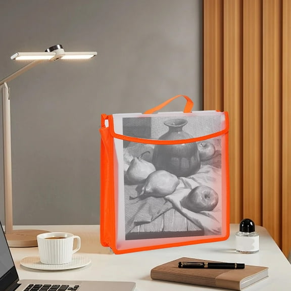 Thickened Edging A3 Artwork Storage Bag, Watertight Office Folder for Exam Paper, Plastic File Bag with Buckle and Ultrasound Bonding Technology