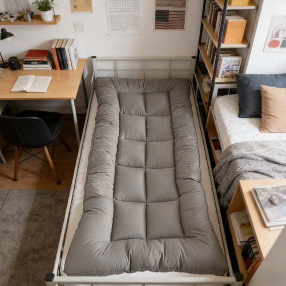 Thickened Fiber Folding Mattress with Water Washed Brushed Fabric for Enhanced Support and Soft Comfort, Breathable Design for Cool Sleep, Portable and Easy to Store for Space Saving