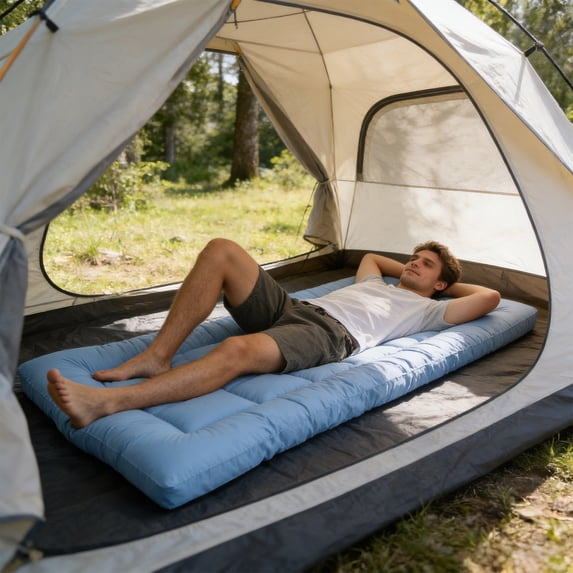 Thickened Fiber Folding Mattress with Water Washed Brushed Fabric for Enhanced Support and Soft Comfort, Breathable Design for Cool Sleep, Portable and Easy to Store for Space Saving