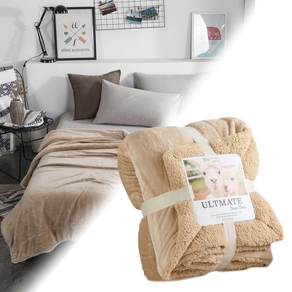 Thickened Flannel Blanket A,Blanket*1,Blanke Wool Flannel Lamb Blanket Blanket Double Gift Leisure Eveluo Composite Thickened Blanket Home Textiles