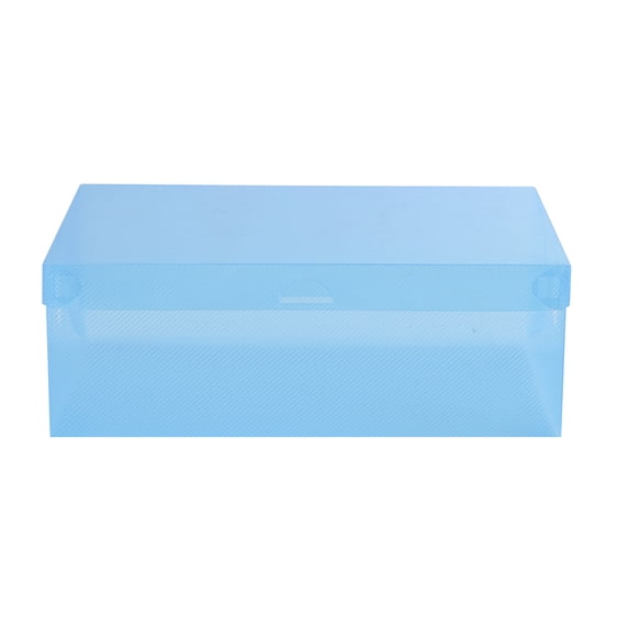 Thickened Flip Style Transparent Men's And Women's Storage Shoe Box Plastic Foldable Shoe Box, Shoe Box Clear Plastic Stackable, for Closet Storage Boxes Containers Bins Case, 28x18.x9.5cm (Blue)