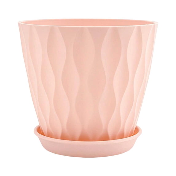 Thickened Flower Pot PP Material Water Ripple Pattern with Saucers for Indoor Outdoor Garden Patio Balcony Planting