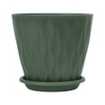 thumbnail image 1 of Thickened Flower Pot PP Material Water Ripple Pattern with Saucers for Indoor Outdoor Garden Patio Balcony Planting, 1 of 4