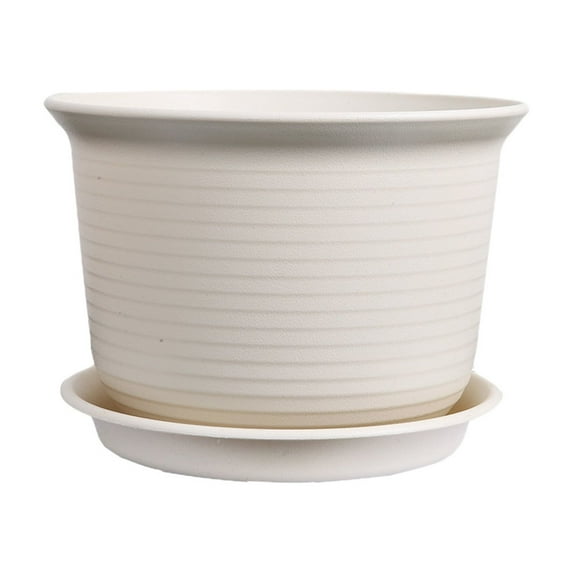 Thickened Flower PotSuitable for Both Indoor and Outdoor UseComes with A Tray and Is Ideal for Planting Garden Plants and for Home Decoration (Beige)