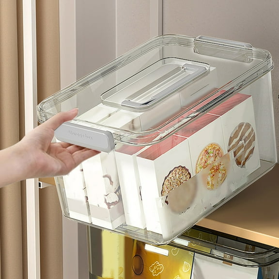 Thickened Folding Storage Box,Stackable Plastic Organizer Bin,Transparent Toy Clothes Storage Container,Bedroom Living Room Office Storage Case,Space Saving Foldable Organizer