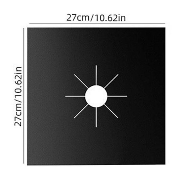 Thickened Gas Stove Protector Mat - Oil Proof Heat Resistant Non-Slip Stove Top Cover 10.62x10.62 in Easy Clean Kitchen Range Mat (Black/B)​